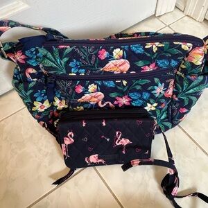Vera Bradley flamingo bag and matching wallet